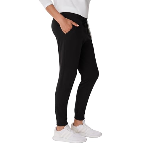 Women’s Black Cotton Joggers Large - Casual Lounge & Workout Pants