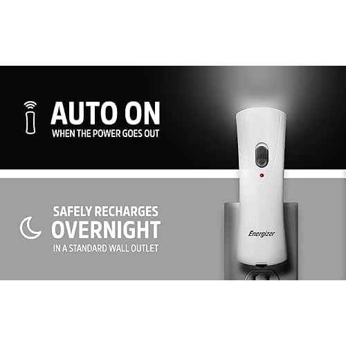 Energizer Auto-On LED Flashlights Rechargeable (6-Pack) for Home Power Failure, Plug in LED Flashlight for Power Outage, Night Light, Hurricane Preparedness