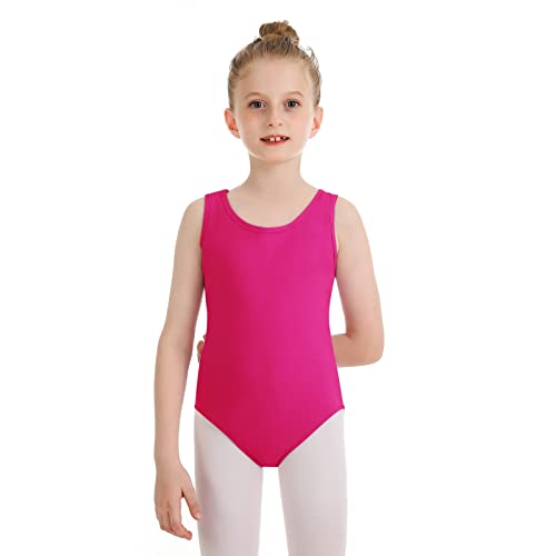 Girls Plum Sleeveless Ballet Leotard with Mesh Back - 7-8 Years