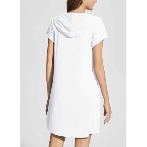 baleaf Women's Short Sleeve UPF 50+ Cover Up with Pockets Quick Dry Beach Coverups Sun Protection Swimwear