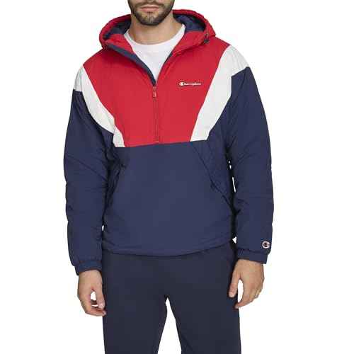Champion mens Color Block Lined Windbreaker With Hood