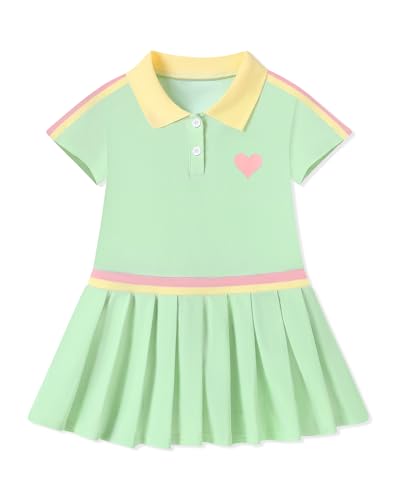 Toddler Girls Dress Summer Polo Casual Dress 2-3T Green Variation