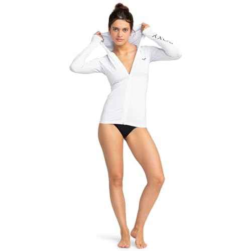 Roxy Womens Zip-up Hooded Rashguard ? UPF 50+, Surf, Hiking, Volley, Workout, Yoga, Quick-Dry Shirt