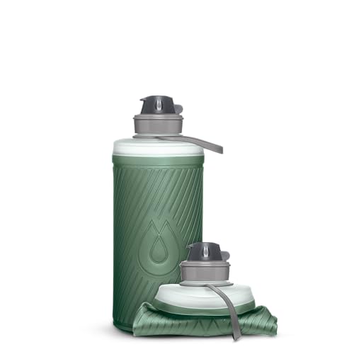 HydraPak Flux 1L Collapsible Water Bottle with Sage Green Variation