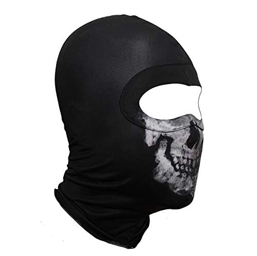 Fabric Ghost Mask Balaclava Skull Hood Gray for Costume and Cosplay