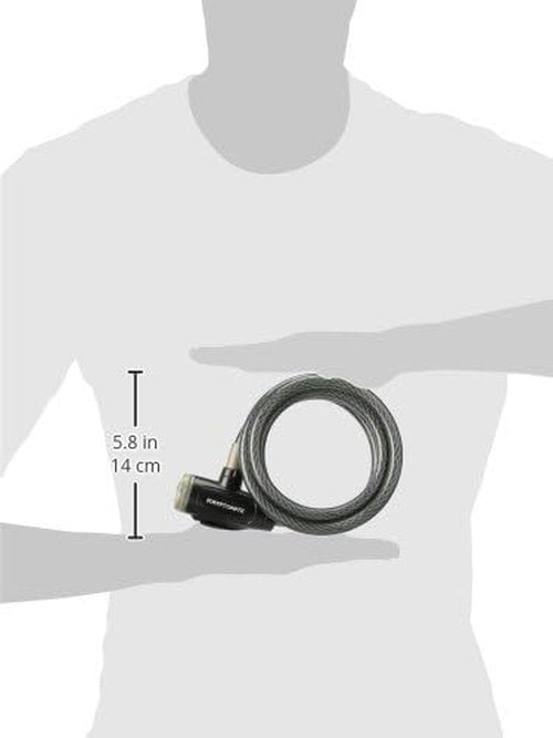 Kryptonite Bike Lock Cable, 6ft. x 12mm Braided Steel Cable Anti-Theft Security Bicycle Lock with Keys for Outdoor Equipment, Bicycles, Scooters, Fence, Gate,Black