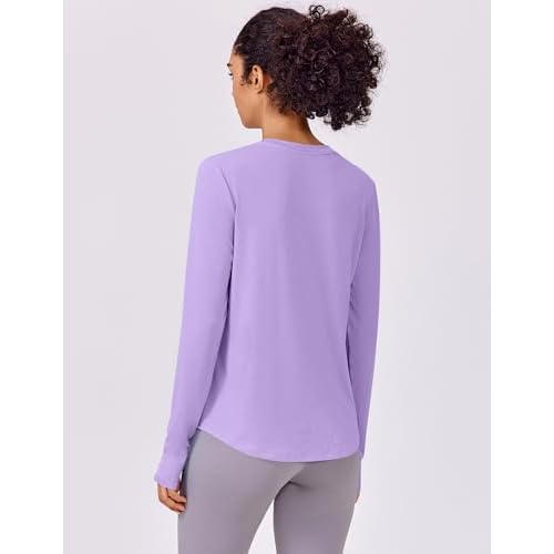 PINSPARK Soft Long Sleeve Workout Tops for Women Thumb Holes UV Sun Protection Quick Dry Golf Running Hiking Rash Shirts