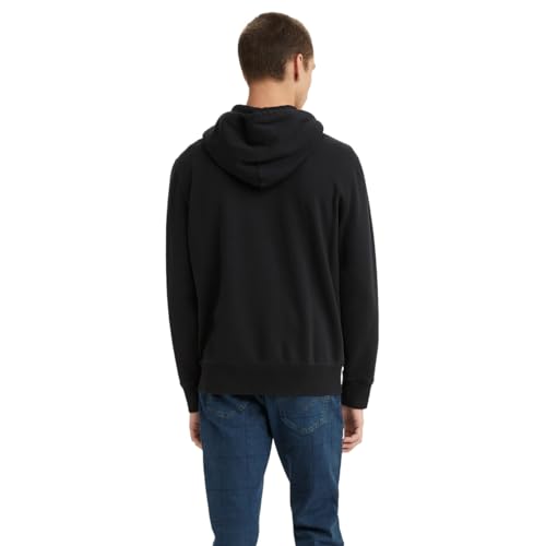 Men's Zip Up Hoodie with Supersoft Fleece - Medium Jet Black