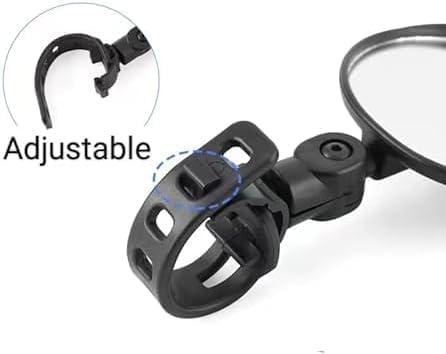 2Pcs Black Adjustable Rear View Mirror for Bikes, Universal Rearview Mirror for Handlebars, Wide Angle Acrylic Convex Safety for Adult Bikes/Kids/Road/Mountain Bike, Cycling Accessories
