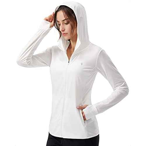 Soothfeel Women's UPF 50+ Sun Protection Hoodie Jacket Lightweight Long Sleeve Sun Shirt for Women with Pocket Hiking Outdoor