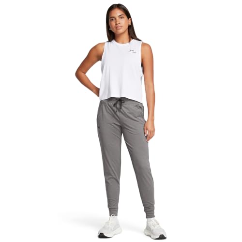 Under Armour Women's Tech Pants - Charcoal Light Heather / Black / Medium