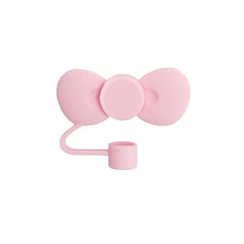 Pink Bow Straw Cover for Stanley 40&30 Oz Cup, 10mm Silicone Straw Covers Cap for Stanley Cup Accessories, Cute Topper for Tumblers, Cap Stopper for Reusable Straws Tip Lids（DM298）