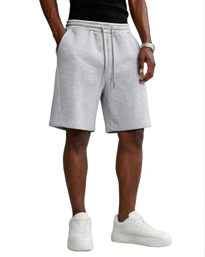 Men's Baggy Light Gray Sweat Shorts - Casual Athletic Shorts Large