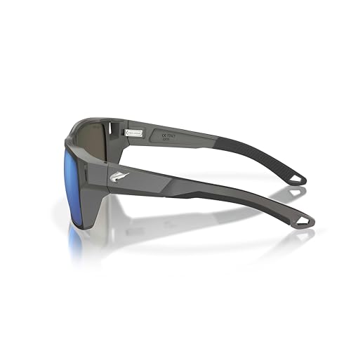 Fin-Nor 1595714 Fishing Sunglasses, Spring Tide Silver/Matte Charcoal Stripe Frame with Grey Polycarbonate Lens, Fishing Sunglasses for Men & Women