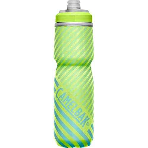 CamelBak Podium Chill Bike Insulated Squeeze Water Bottle Lime/Blue Stripe, 24oz