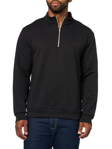 Hanes Men's Quarter Zip Fleece Pullover Shirt - Large Black
