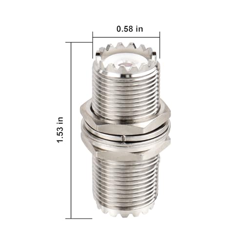 XRDS-RF 2 Pack UHF Female Bulkhead Connectors for Radio, CB, Marine, Wi-Fi - Impedance 50Ω
