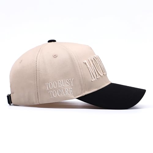 Vintage Two-Tone Trucker Hat Adjustable Baseball Cap with Mommin Embroidery Ponytail Fit Unisex Outdoor Casual Headwear