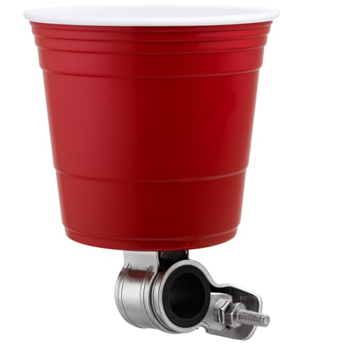 Red - Bike Water Bottle Holder for Bikes & Scooters, Handlebar Clamp