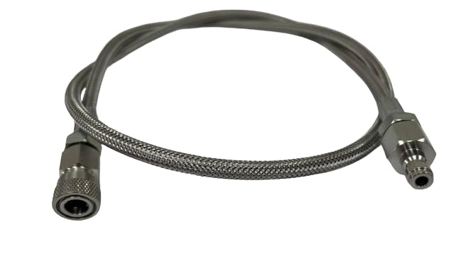 3Skull Paintball Airsoft Fill Whip Hose Extension 4500 Psi PCP - 36 inch Stainless Steel Air Fill Station and Charging System, Silver