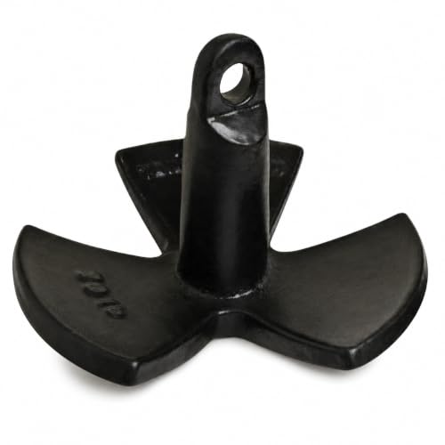 15 lb Vinyl-Coated Cast Iron River Anchor for Freshwater Boats - Durable & Rust-Resistant