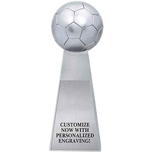 10-Inch Soccer Trophy with Custom Engraving – Metallic Award for Sports Tournament