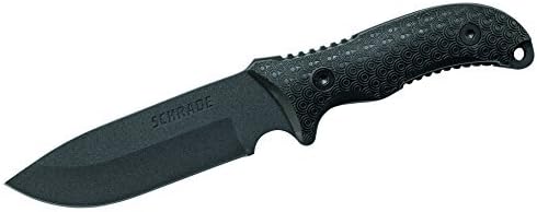 Schrade Delta Class Bedrock Sheepsfoot Fixed Blade with 10.4in Stainless Steel Blade, TPE Handle for Outdoor Survival, Camping, Bushcraft