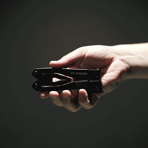 Schrade Delta Class Tough Tool with Stainless Steel 20 Piece Tough Multi-Tool with Can Opener, Pliers, Screwdrivers and Sheath for Outdoor Survival, Camping and EDC