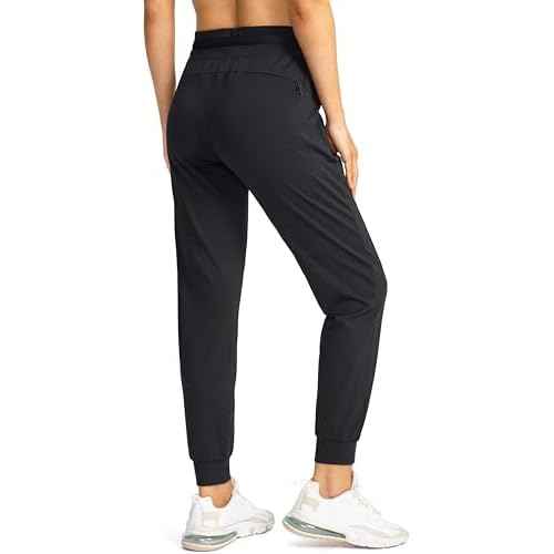 G Gradual Women's Joggers Pants with Zipper Pockets High Waisted Athletic Tapered Sweatpants for Women Workout Lounge