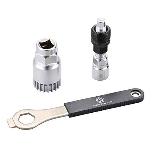 Teyssor Bike Crank Extractor and Bottom Bracket Remover with Spanner Wrench Bicycle Cycling Repair Tool Kit