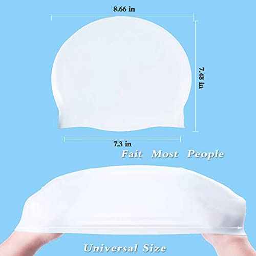 White Swim Cap White Swimming Cap Silicone Swim Cap for Men Women Boys Girls Youth