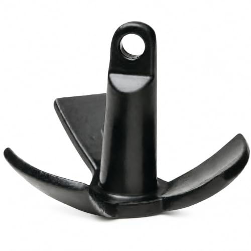 15 lb Vinyl-Coated Cast Iron River Anchor for Freshwater Boats - Durable & Rust-Resistant