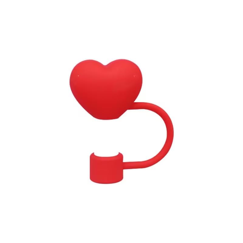 4PC Red Heart Straw Cover for Stanley 40&30 Oz Cup, 10mm Silicone Straw Covers Cap for Stanley Cup Accessories, Cute Topper for Tumblers, Cap Stopper for Reusable Straws Tip Lids