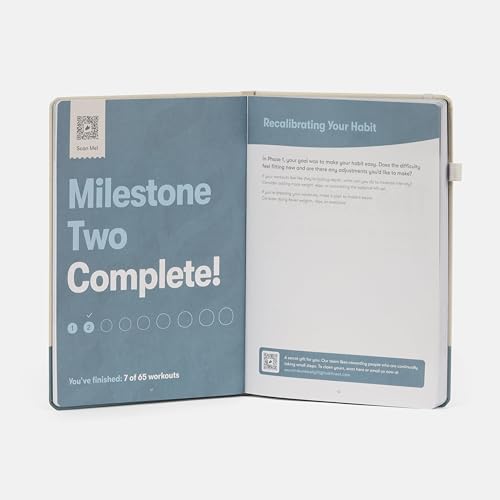 Dumbbell Workout Journal Hardcover - 13 Week Fitness Planner for Men & Women