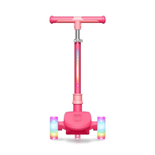 Jetson 3-Wheel Light-Up Kick Scooter, Lights on Stem & Wheels, Height Adjustable Handlebar, Rear Brake, Foldable, Ages 3+