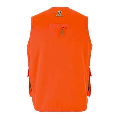 DRAKE Men's Blaze Orange Functional Hunting Vest with Scent Control | Side Entry Fleece-Lined Hand-Warmer Pockets