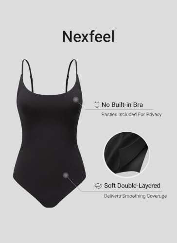 Nexfeel Scoop Neck One-Piece Swimsuit - Medium Black, Women's Bathing Suit