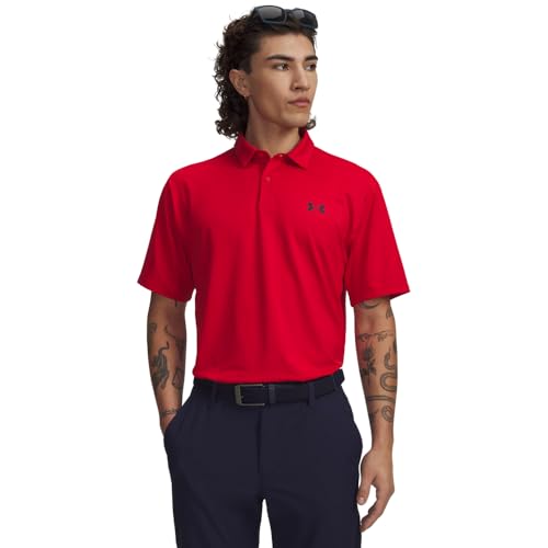 Under Armour Men's Matchplay Polo X-Large Red Midnight Navy Breathable Athletic Shirt