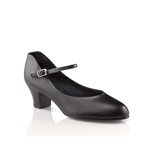 Capezio Women¡¯s Junior Footlight Character Dance Shoes, Professional Dance Shoes For Women Suitable For Many Dance Styles, Comfortable & Supportive Dance Heels - Black, Size 8.5