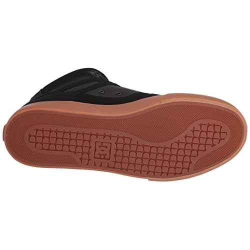 DC Men's Pure High Top Wc Skate Shoes Casual Sneakers, Black/Gum, 8