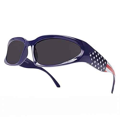 LASPOR Wrap Around Sport Sunglasses for Women Men Sport Shades Glasses Y2K Sunglasses