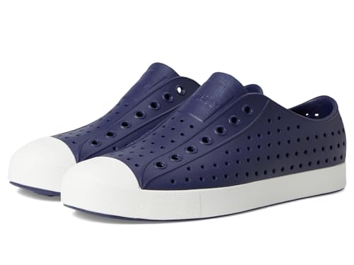 Lightweight Unisex Sneakers - Jefferson Slip-On Shoes in Regatta Blue & Shell White - Native Shoes