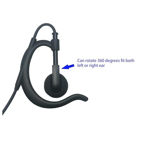 CYen Two-Way Radio Earpiece Compatible Midland Ear-Clip Headset for Midland Walkie Talkie Earpiece GXT1000VP4 T51VP3 T10 X LXT600VP3 2 Pack