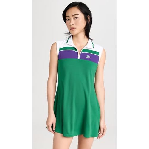 Lacoste x Bandier Women's 1/4 Zip Performance Tennis Dress