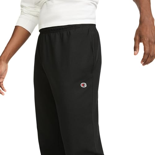 Champion Men's Open-Bottom Lounge Pants Large Black - Lightweight Cotton