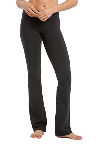 Fishers Finery Women's Ecofabric Classic Bootcut Yoga Pants with Back Pockets - Medium Petite, Black
