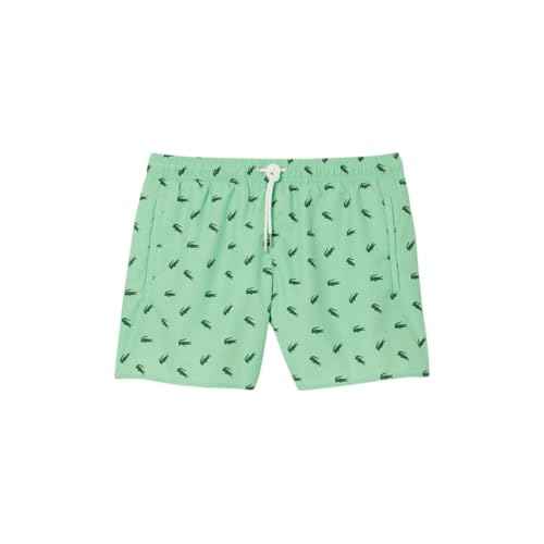 Lacoste Mens Crocodile Print Swim Trunks
