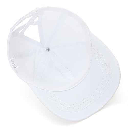 Girls Criss Cross Ponytail Baseball Cap Adjustable Ponycap Quick Dry Toddler Trucker Hat Girls Hats for Kids Ages 4-8