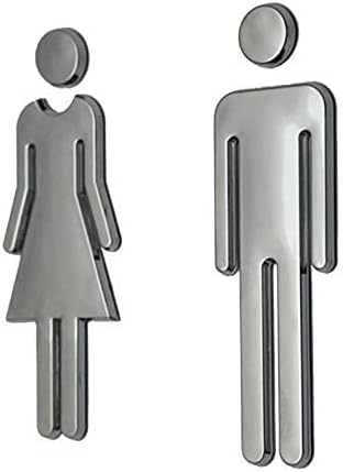 Modern Acrylic Bathroom Sign Decor Adhesive Foil Backed Men's and Women's Unisex (Bronze)
