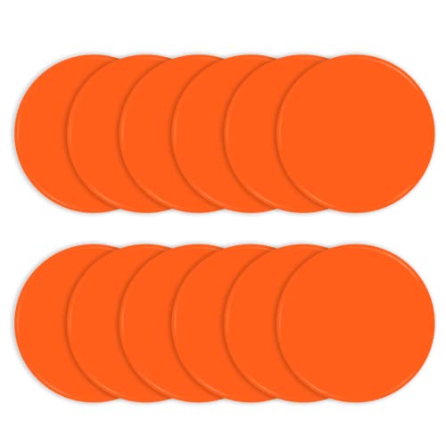 Orange 12 Pcs 9-Inch Non-Slip Gym Floor Spot Markers for Sports & Training